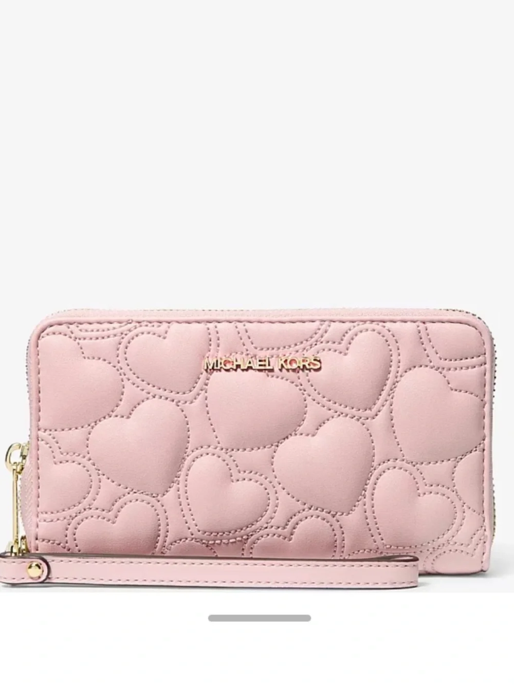 MICHAEL KORS Jet Set Large Heart Embroidered Smartphone Multifunction Wallet